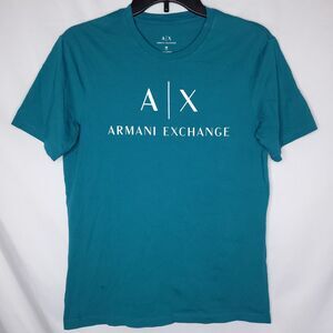 Armani Exchange T Shirt Mens Medium Green Slim Fit